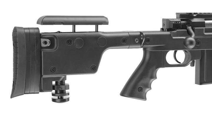 Well MB4407D Mini-HE Snipergewehr inkl. Zweibein / Zielfernrohr Springer 6mm BB schwarz Bild 6