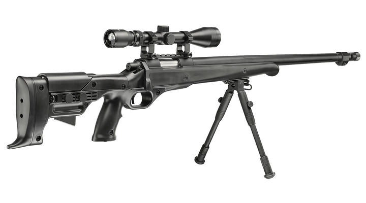 Well MB11D M728 Snipergewehr inkl. Zweibein / Zielfernrohr Springer 6mm BB schwarz Bild 3
