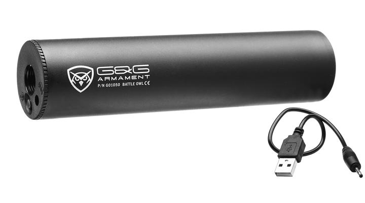 G&G Battle Owl Aluminium Tracer Unit Suppressor mit integriertem Akku 12mm- schwarz