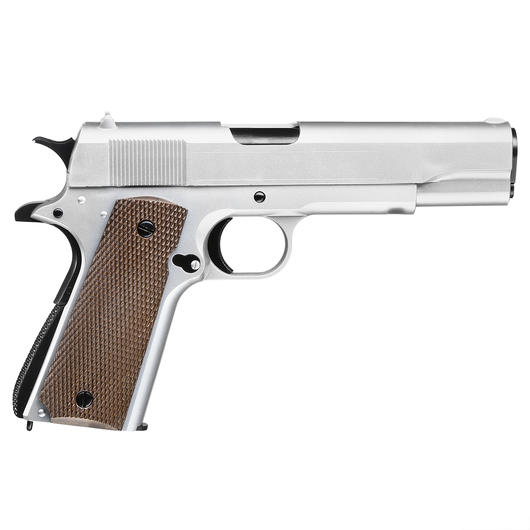 UHC M1911 A1 Heavy Weight Springer Softair 6mm BB silber Bild 3