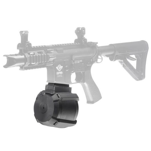 BattleAxe M4 / M16 D-60 Style Trommelmagazin 1500 Schuss schwarz - elektrisch Bild 3