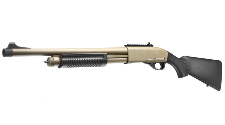 Jag Arms Scattergun HD Vollmetall Pump Action Gas Shotgun 6mm BB tan