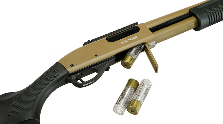 Jag Arms Scattergun HD Vollmetall Pump Action Gas Shotgun 6mm BB tan Bild 6