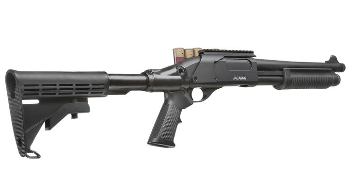 Jag Arms Scattergun TSS Vollmetall Pump Action Gas Shotgun 6mm BB schwarz Bild 3