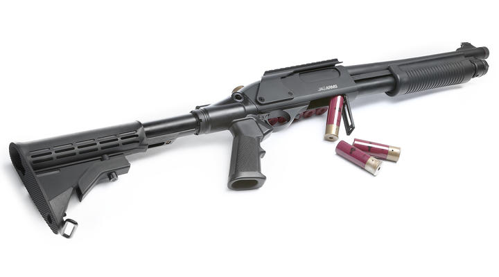 Jag Arms Scattergun TSS Vollmetall Pump Action Gas Shotgun 6mm BB schwarz Bild 4