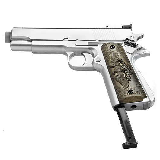 HFC M1911 Eagle-Style Gas NBB Softairpistole 6mm BB silber Bild 5