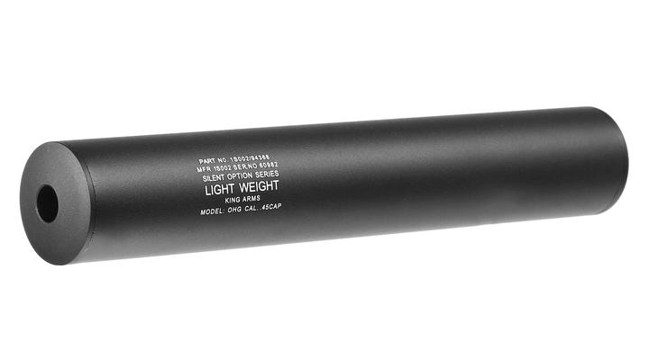 King Arms Light Weight Aluminium Silencer 245 x 40mm 14mm- schwarz