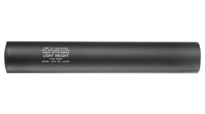 King Arms Light Weight Aluminium Silencer 245 x 40mm 14mm- schwarz Bild 2