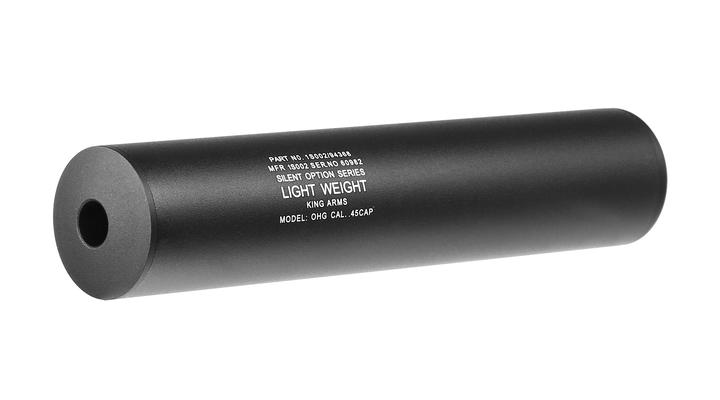 King Arms Light Weight Aluminium Silencer 200 x 40mm 14mm- schwarz