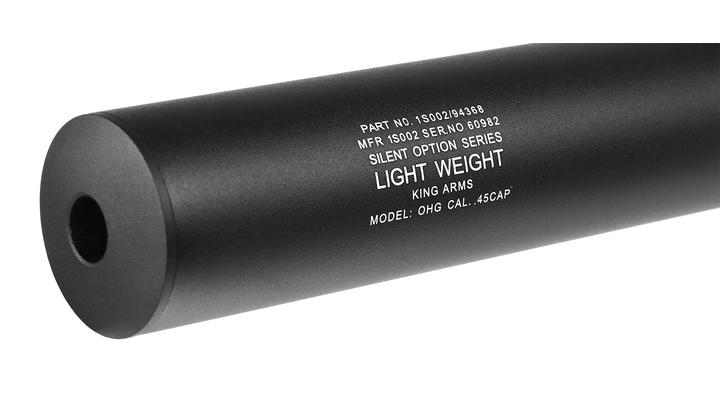 King Arms Light Weight Aluminium Silencer 200 x 40mm 14mm- schwarz Bild 4