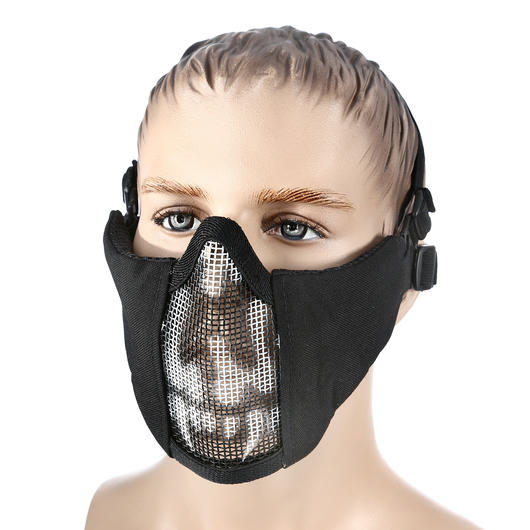 101 INC. Airsoft Gittermaske schwarz mit Totenkopf