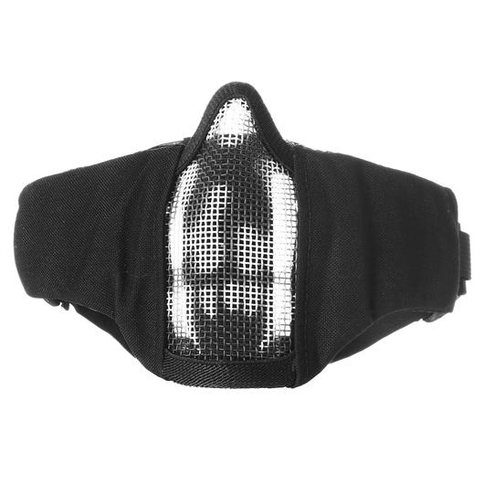 101 INC. Airsoft Gittermaske schwarz mit Totenkopf Bild 3