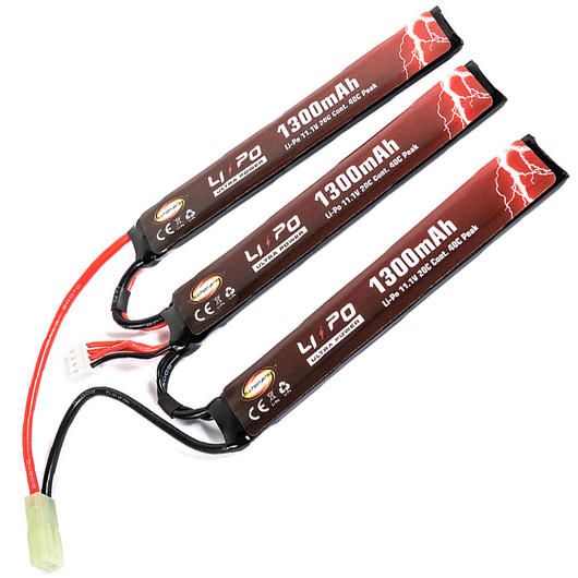 Evolution Ultra-Power LiPo Akku 11,1V 1300mAh 20C / 40C Small-Long Tri-Panel Type