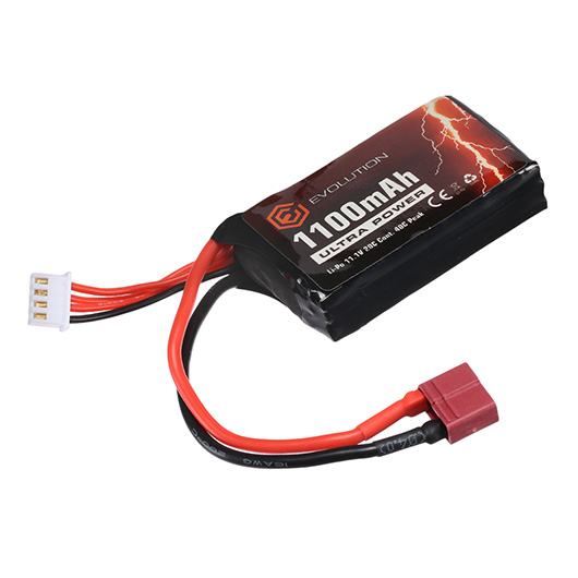 Evolution Ultra-Power LiPo Akku 11,1V 1100mAh 20C / 40C AN/PEQ15 Type m. T-Stecker + Mini-Tam Adapter Bild 1