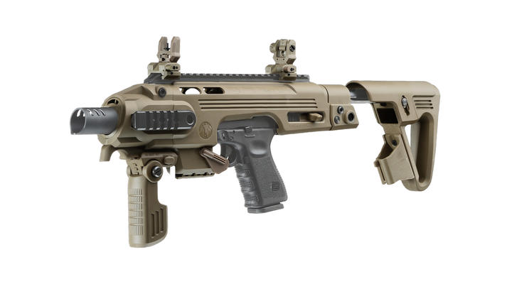 CAA Airsoft Division RONI Carbine Conversion Kit f. TM / KSC / WE G17 / G18C / G18 / G23F Dark Earth