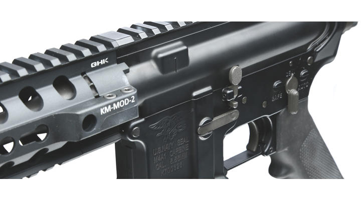 GHK M4 KeyMod MOD2 V2 Navy Seal 14.5 Zoll Vollmetall Gas-Blow-Back 6mm BB schwarz Bild 6