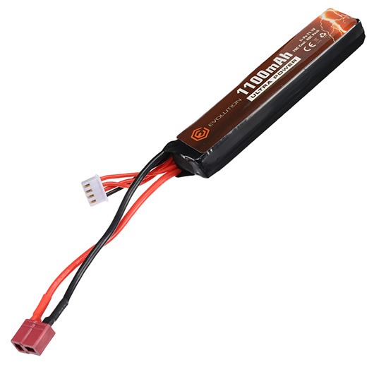 Evolution Ultra-Power LiPo Akku 11,1V 1100mAh 20C / 40C Stock-Tube Type m. T-Stecker + Mini-Tam Adapter Bild 2