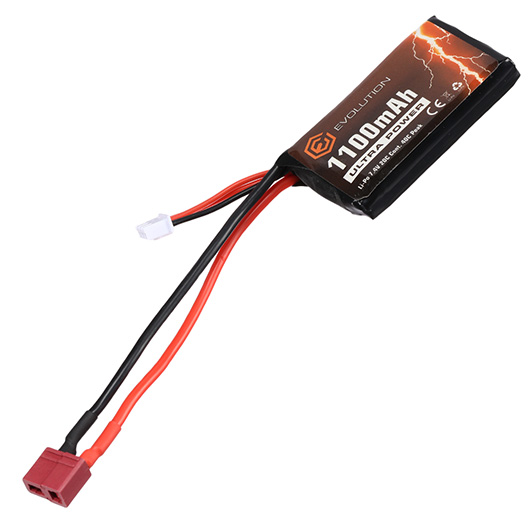 Evolution Ultra-Power LiPo Akku 7,4V 1100mAh 20C / 40C AN/PEQ15 Type m. T-Stecker + Mini-Tam Adapter Bild 2