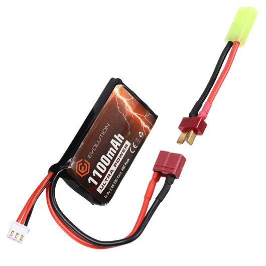 Evolution Ultra-Power LiPo Akku 7,4V 1100mAh 20C / 40C AN/PEQ15 Type m. T-Stecker + Mini-Tam Adapter Bild 3