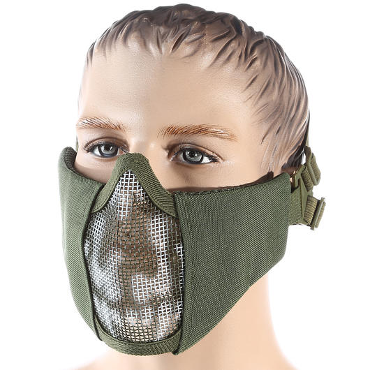 101 INC Airsoft Gittermaske oliv mit Totenkopf