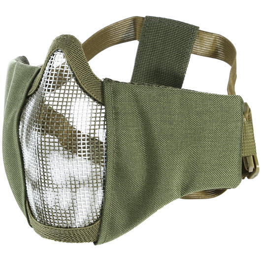 101 INC Airsoft Gittermaske oliv mit Totenkopf Bild 1