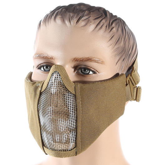 101 INC. Airsoft Gittermaske coyote mit Totenkopf