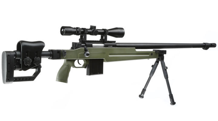 Well MB4415D Elite Tactical Snipergewehr inkl. Zweibein / Zielfernrohr Springer 6mm BB oliv Bild 3
