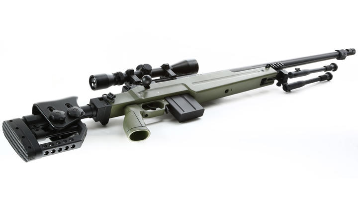 Well MB4415D Elite Tactical Snipergewehr inkl. Zweibein / Zielfernrohr Springer 6mm BB oliv Bild 4