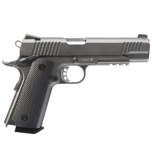 Well M1911 TAC Vollmetall CO2 Blowback 6mm BB grau inkl. Koffer Bild 2