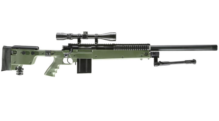 Well MB4406D Mini-HE Snipergewehr inkl. Zweibein / Zielfernrohr Springer 6mm BB oliv Bild 2