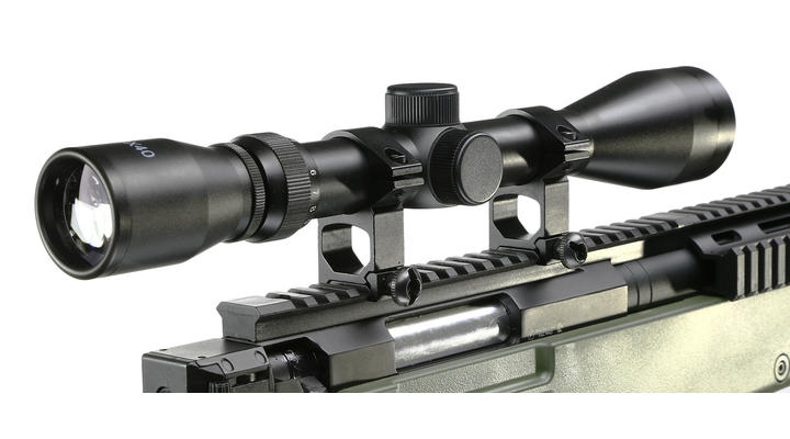 Well MB4406D Mini-HE Snipergewehr inkl. Zweibein / Zielfernrohr Springer 6mm BB oliv Bild 4