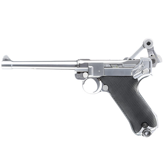 Wei-ETech P08 Airsoft Vollmetall GBB 6mm BB Chrome-Finish Version - 6 Zoll Version Bild 1