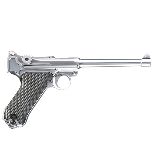 Wei-ETech P08 Airsoft Vollmetall GBB 6mm BB Chrome-Finish Version - 6 Zoll Version Bild 2