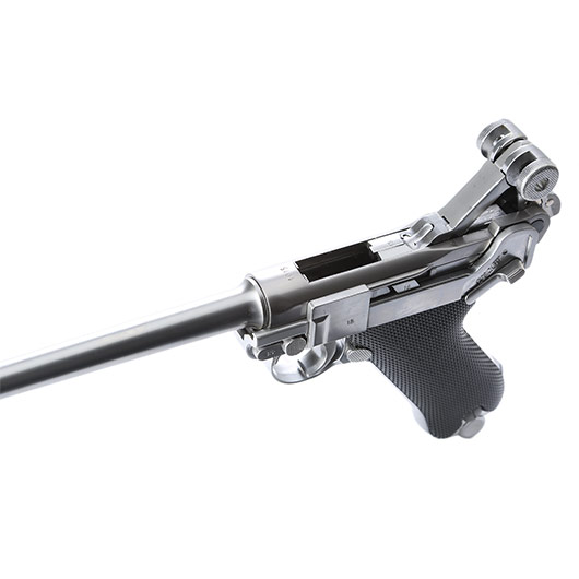 Wei-ETech P08 Airsoft Vollmetall GBB 6mm BB Chrome-Finish Version - 6 Zoll Version Bild 5