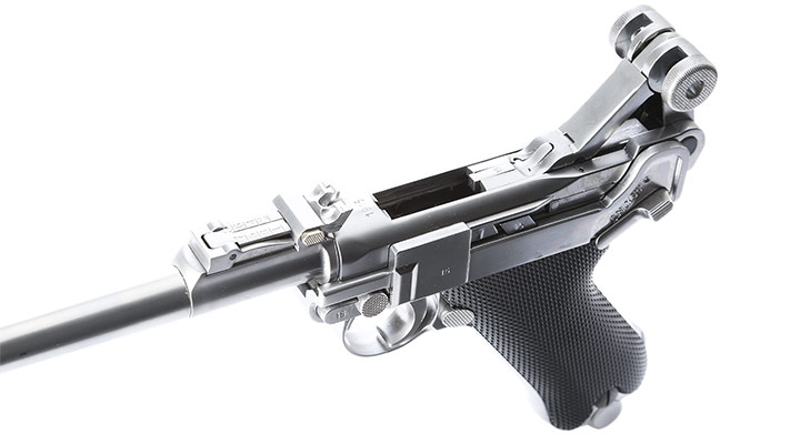 Wei-ETech P08 Airsoft Vollmetall GBB 6mm BB Chrome-Finish Version - 8 Zoll Version Bild 5
