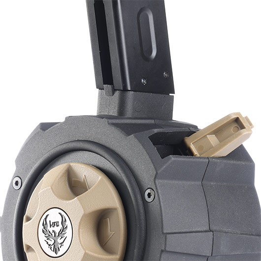 HFC M9 / M92 Trommelmagazin 130 Schuss f. TM / WE / HFC GBB Pistolen schwarz Bild 5
