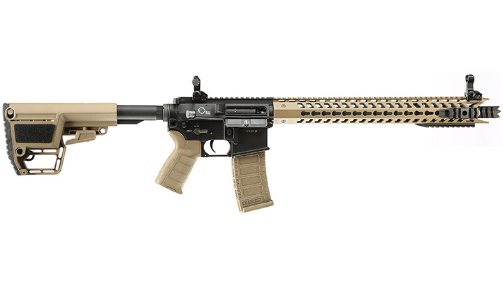 King Arms M4 TWS KeyMod Dinosaur Elite Vollmetall S-AEG 6mm BB Dark Earth Bild 2
