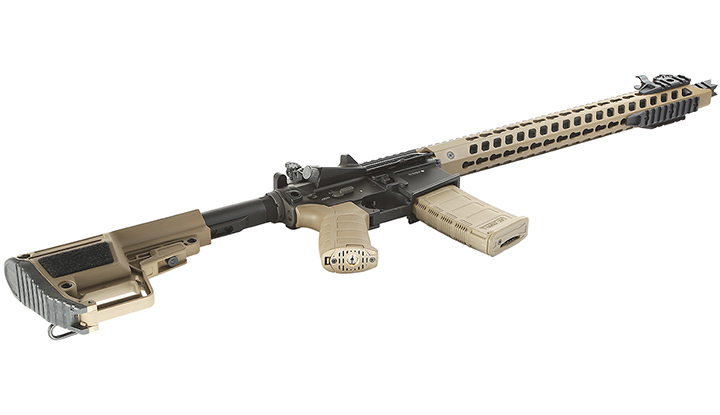King Arms M4 TWS KeyMod Dinosaur Elite Vollmetall S-AEG 6mm BB Dark Earth Bild 4