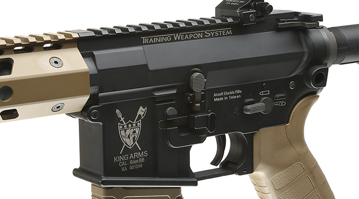 King Arms M4 TWS KeyMod Dinosaur Elite Vollmetall S-AEG 6mm BB Dark Earth Bild 6