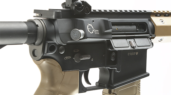 King Arms M4 TWS KeyMod Dinosaur Elite Vollmetall S-AEG 6mm BB Dark Earth Bild 7