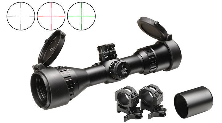 UTG 3-9x32 Bug Buster Zielfernrohr RGB beleuchtet / Mil-Dot inkl. 21mm Ringe schwarz