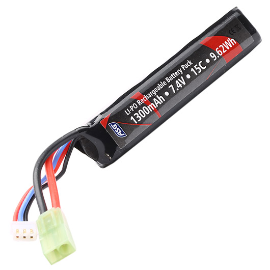 ASG Airsoft LiPo Akku 7,4V 1300mAh 15C Stock-Tube-Type