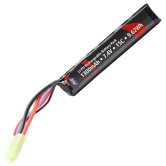 ASG Airsoft LiPo Akku 7,4V 1300mAh 15C Stock-Tube-Type Bild 1