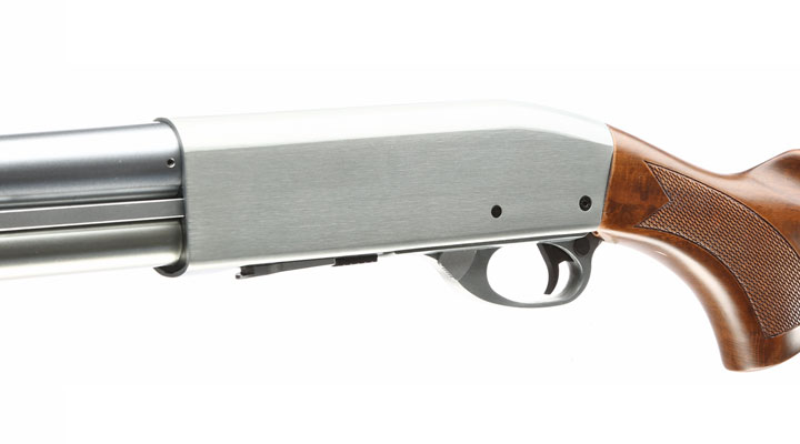 Qingliu M870 Long-Type Shotgun Vollmetall Echtholz Springer 6mm BB silber Bild 6