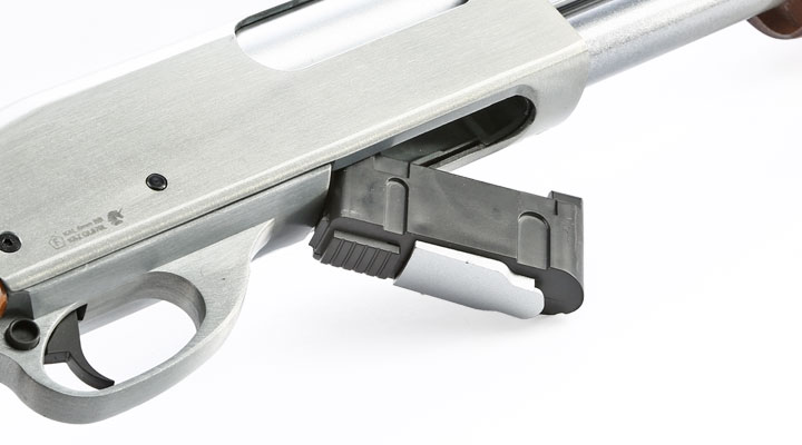 Qingliu M870 Long-Type Shotgun Vollmetall Echtholz Springer 6mm BB silber Bild 9