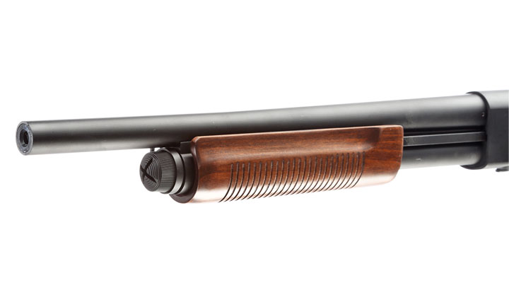 Qingliu M870 Medium-Type Shotgun Vollmetall Echtholz Springer 6mm BB schwarz Bild 5