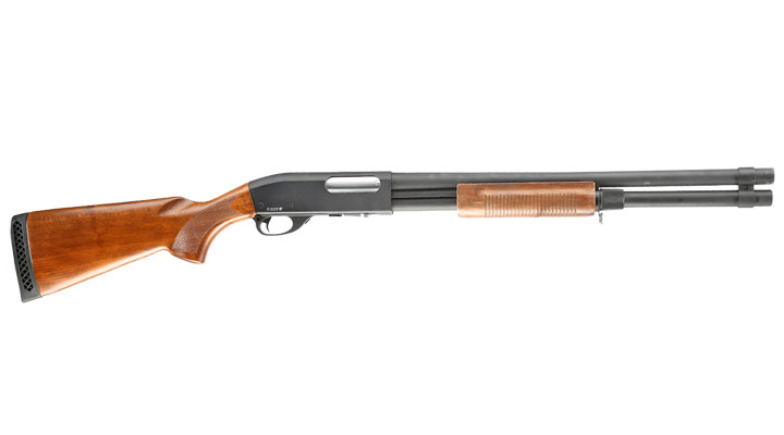 Qingliu M870 Long-Type Shotgun Vollmetall Echtholz Springer 6mm BB schwarz Bild 2