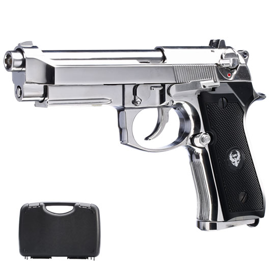Ersatzteileset HFC M92A1 Vollmetall GBB 6mm BB chrom inkl. Pistolenkoffer