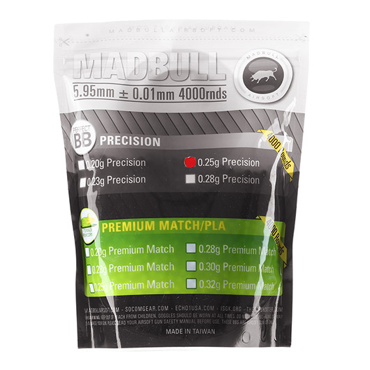 MadBull Perfect Precision BBs 0.25g 4.000er Beutel wei Airsoftkugeln Bild 1