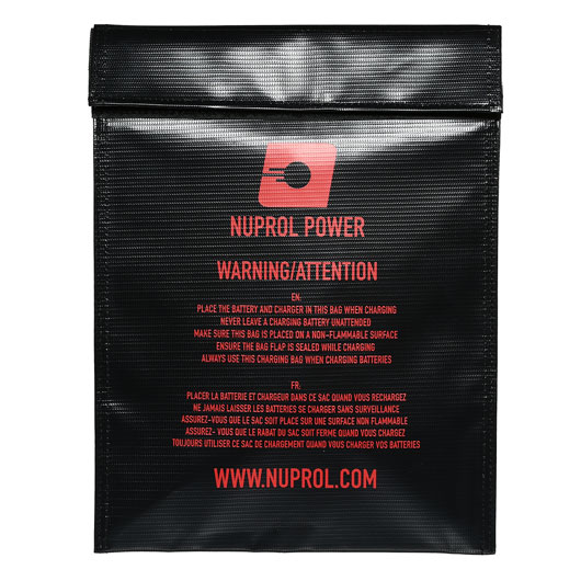 Nuprol LiPo Safety Bag Large 23 x 30cm Feuerfeste Sicherheitstasche schwarz Bild 2